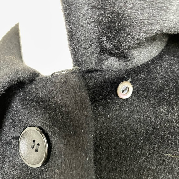 Vintage Seymour Fox Black Wool & Cashmere Bow Accent Button Coat - Picture 14 of 16
